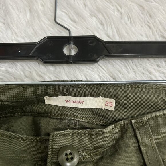 Levis Pants Sz 25 Green ‘94 Baggy Utility Cargo Drawstring Leg Streetwear Skater - Picture 8 of 14